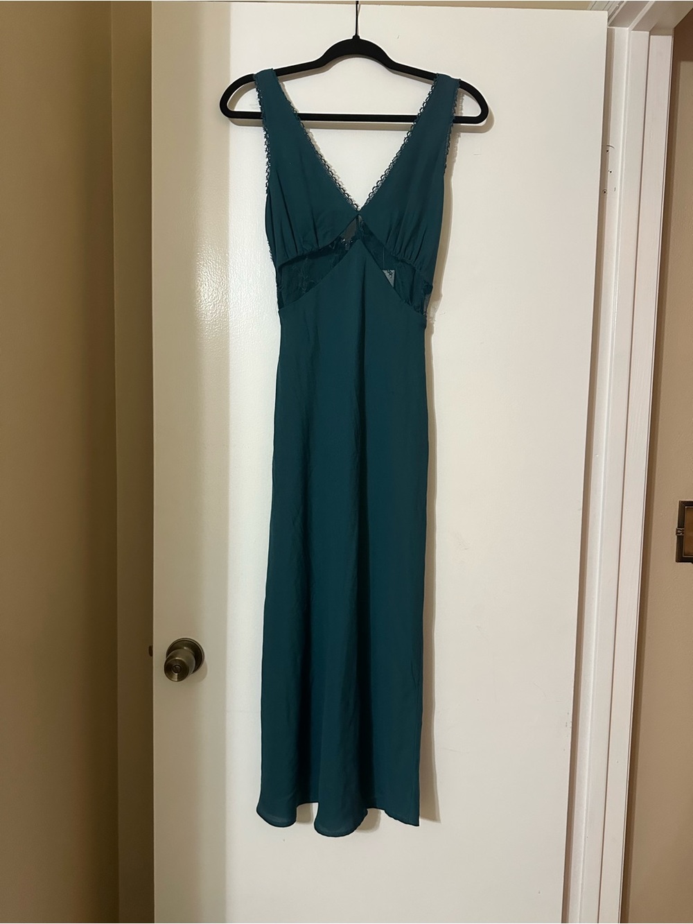 wild fable Teal Lace-Trim Slip Dress